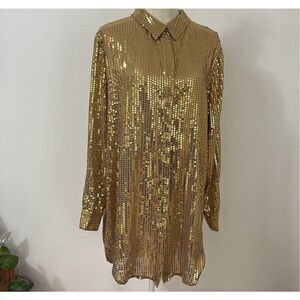 DKNY Champagne Sequin Dress Women’s XL NWT